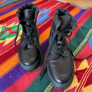 Gabor Black Lace-Up Ankle Snow Boots 5.5